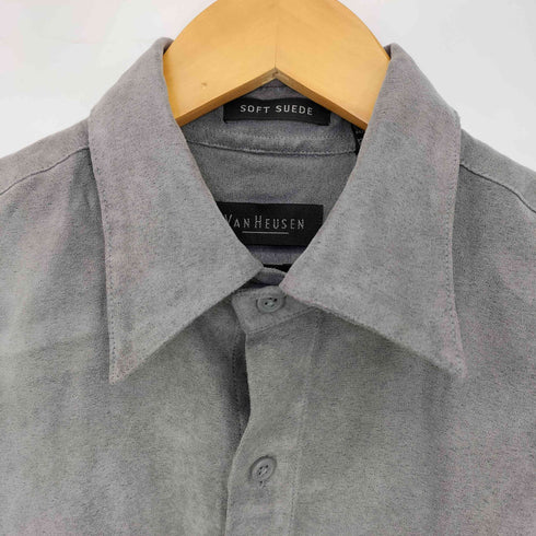 ヴァンヒューゼン VAN HEUSEN SOFT SUEDE スエード地 ダブルポケットシャツ メンズ import:S