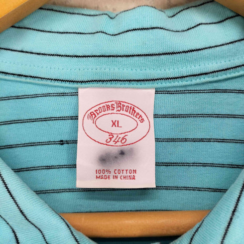 ブルックスブラザーズ 346 BROOKS BROTHERS ロゴ刺繍ボーダーポロシャツ メンズ XL