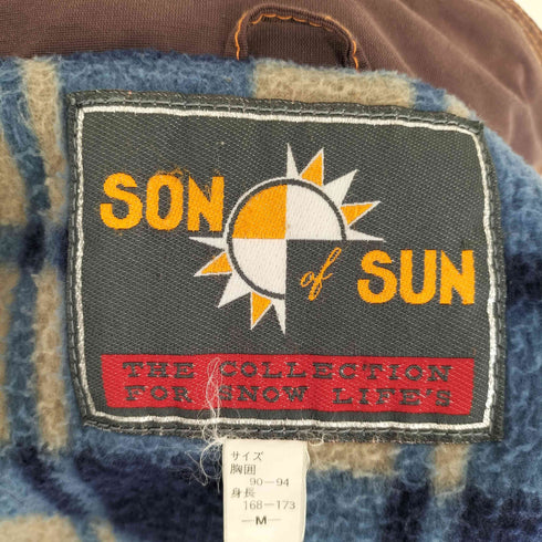 SON OF SUN 裏地フリース 背面刺繍 ステッチデザイン ジップアップジャケット メンズ JPN:M