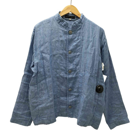 シリンギルド SHIRIN GUILD 00S 英国製 ポケット デザイン ステッチ マオカラー リネン ジャケット メンズ import:M
