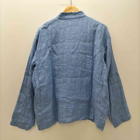 シリンギルド SHIRIN GUILD 00S 英国製 ポケット デザイン ステッチ マオカラー リネン ジャケット メンズ import:M