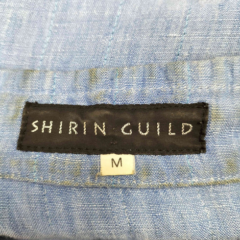 シリンギルド SHIRIN GUILD 00S 英国製 ポケット デザイン ステッチ マオカラー リネン ジャケット メンズ import:M