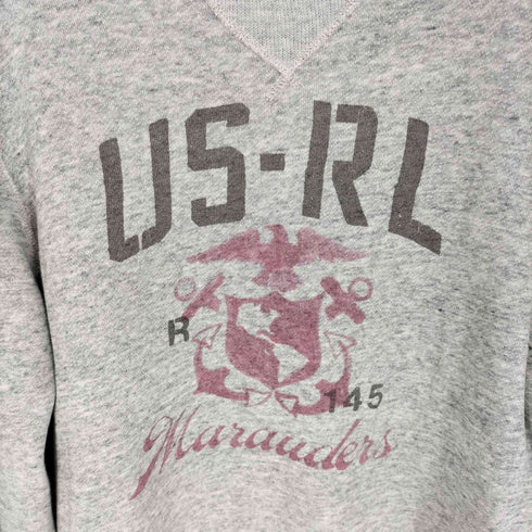 ポロラルフローレン POLO RALPH LAUREN US-RL MARAUDERS イカリ イーグル プリント 裏起毛 両面Vガゼット コットンポリ クルーネック スウェット メンズ 170/92A