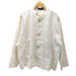 シリンギルド SHIRIN GUILD 00S 英国製 平面 ステッチ パターン クロスカラー リネン コットン シャツ ジャケット メンズ import:M