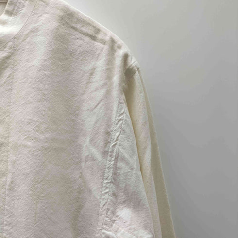 シリンギルド SHIRIN GUILD 00S 英国製 平面 ステッチ パターン クロスカラー リネン コットン シャツ ジャケット メンズ import:M