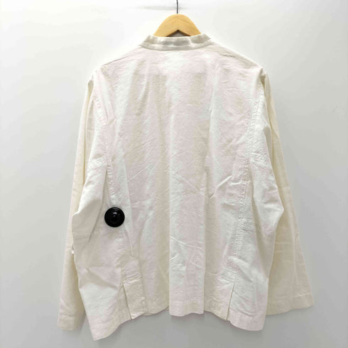 シリンギルド SHIRIN GUILD 00S 英国製 平面 ステッチ パターン クロスカラー リネン コットン シャツ ジャケット メンズ import:M