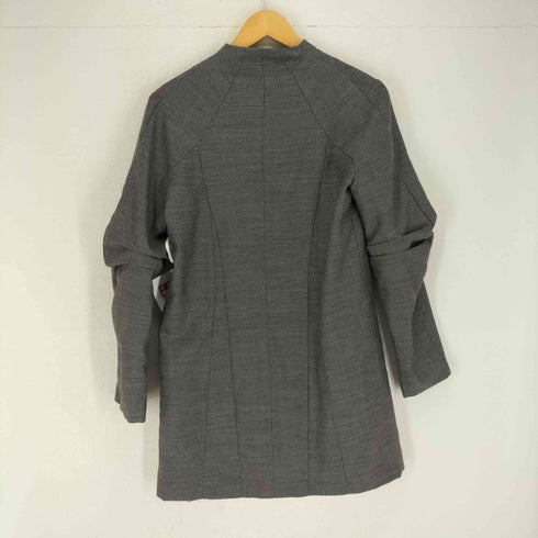 腕プリーツノーカラーロングジャケット メンズ