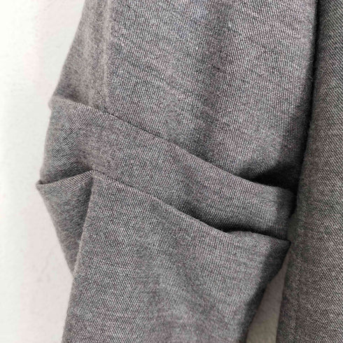 腕プリーツノーカラーロングジャケット メンズ