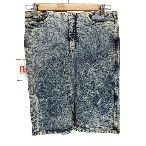 Y2K JEAN COLONNA MADE IN ITALY ブリーチ加工プリーツデザインデニムスカート レディース 40