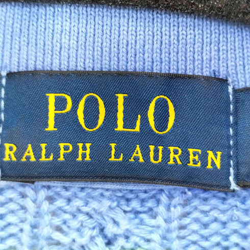 ポロラルフローレン POLO RALPH LAUREN ポニー刺繍 コットン マルチボーダー ニットポロシャツ レディース import:XS