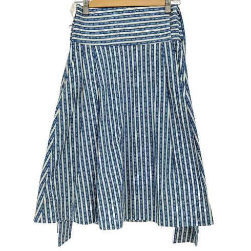 トリーバーチ TORY BURCH ストライプ リボン 巻き スカート レディース JPN:M