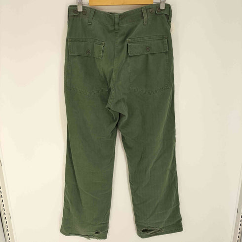BRNTS 90S USA製 HBT ヘリンボーンツイル サイドアジャスター ボタンフライ ベイカー パンツ メンズ 32×32