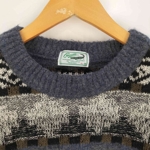 クロコダイル crocodile 総柄ニット メンズ import:L