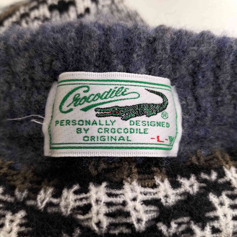 クロコダイル crocodile 総柄ニット メンズ import:L