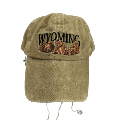 WYOMING ベア刺繍 ベースボールキャップ レディース