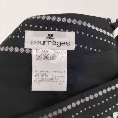 クレージュ courreges ドットボーダータイトスカート レディース 38