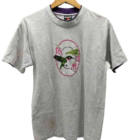 シグナルスポーツ SIGNAL SPORTS 90S USA製 レイヤードネック 鳥 刺繍 Tシャツ メンズ import:M