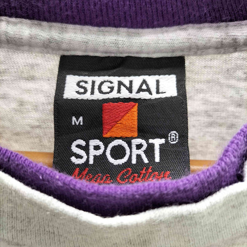 シグナルスポーツ SIGNAL SPORTS 90S USA製 レイヤードネック 鳥 刺繍 Tシャツ メンズ import:M