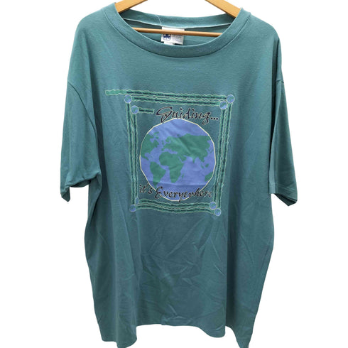 90S Girl Guides of Canada カナダ製 guiding it's Evrywhere 地球儀 プリント Tシャツ 袖シングルステッチ メンズ XXXL