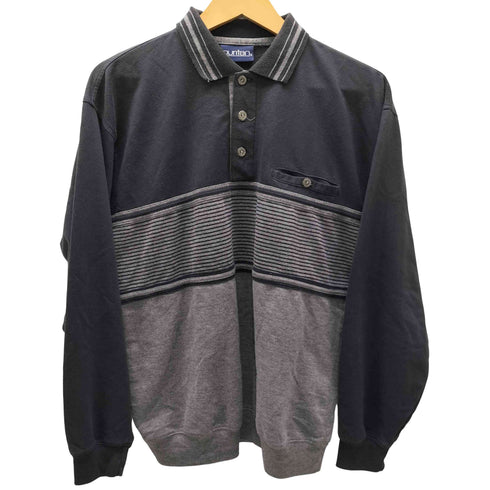 ピューリタン PURITAN ボーダー 切替 リブライン L/S ポロ シャツ メンズ