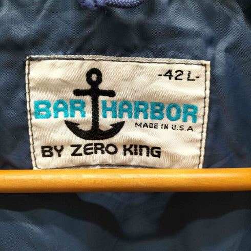 70-80S BAR HARBOR BY ZERO KING USA製 YKK ジップ リブ ライン ラグランスリーブ ブルゾン ジャケット メンズ import:L