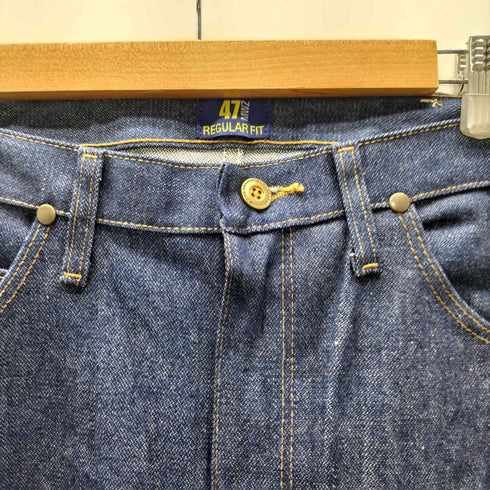 ラングラー Wrangler 90-00S メキシコ製 47MWZ REGULAR FIT ブーツ刻印 ジップ カウボーイカット ストレート デニム パンツ 濃紺 メンズ 31×36