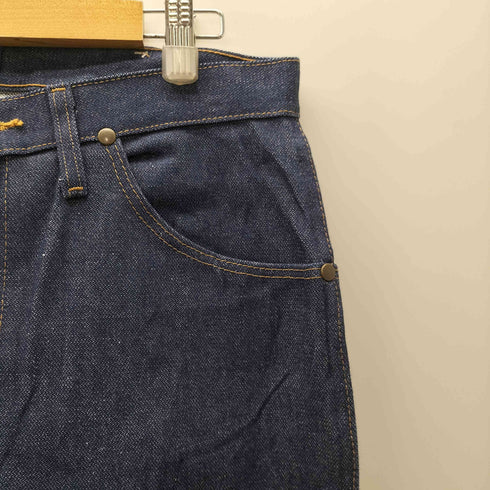 ラングラー Wrangler 90-00S メキシコ製 47MWZ REGULAR FIT ブーツ刻印 ジップ カウボーイカット ストレート デニム パンツ 濃紺 メンズ 31×36