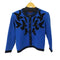 イヴサンローラン Yves Saint Laurent tricots スパンコール刺繍デザインニットカーディガン レディース import:M