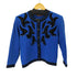 イヴサンローラン Yves Saint Laurent tricots スパンコール刺繍デザインニットカーディガン レディース import:M