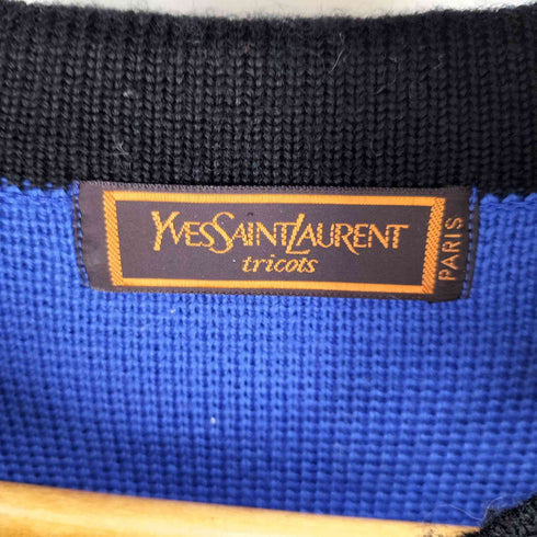 イヴサンローラン Yves Saint Laurent tricots スパンコール刺繍デザインニットカーディガン レディース import:M