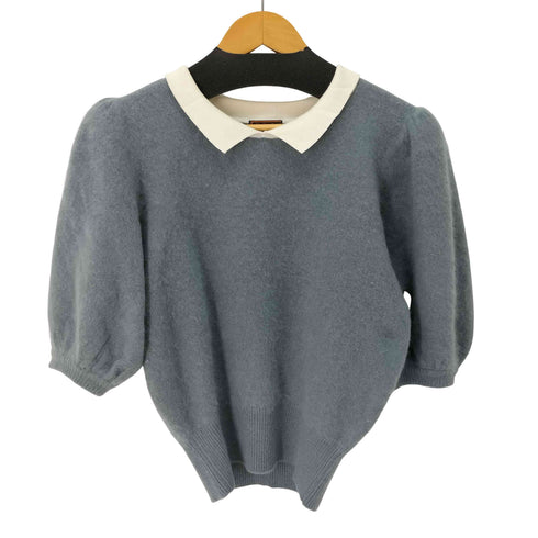 イヴサンローラン Yves Saint Laurent tricots 襟付きパフスリーブニット レディース import:M