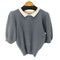 イヴサンローラン Yves Saint Laurent tricots 襟付きパフスリーブニット レディース import:M
