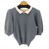 イヴサンローラン Yves Saint Laurent tricots 襟付きパフスリーブニット レディース import:M