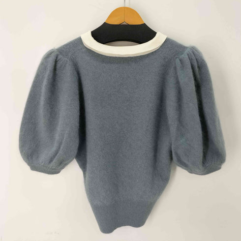 イヴサンローラン Yves Saint Laurent tricots 襟付きパフスリーブニット レディース import:M