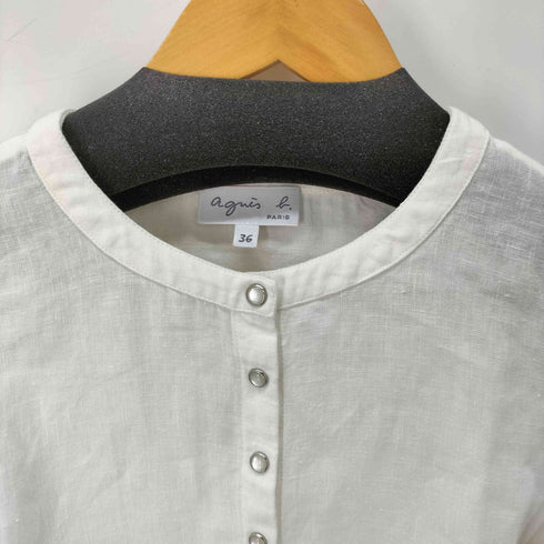 アニエスベー agnes b. プレッションリネンカーディガン レディース 36