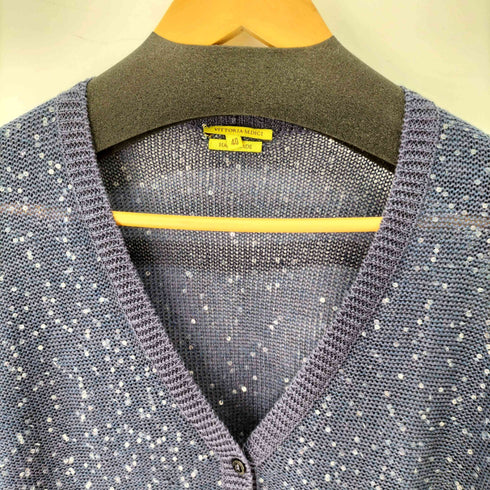 VITTORIA SEDICI イタリア製 HAND MADE リネン混 スパンコールカーディガン レディース 40