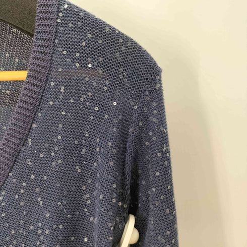 VITTORIA SEDICI イタリア製 HAND MADE リネン混 スパンコールカーディガン レディース 40