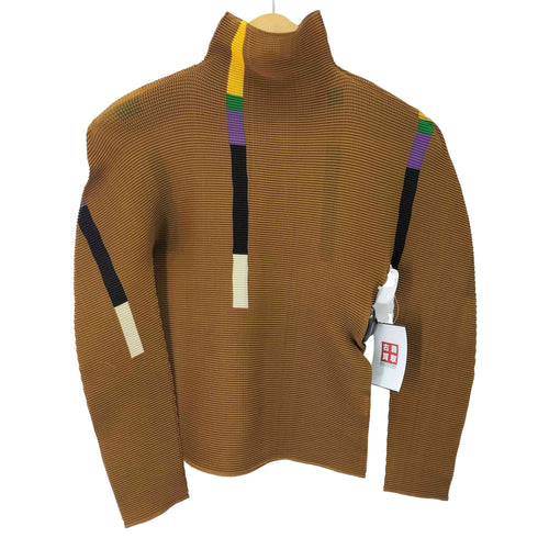 イッセイミヤケミー ISSEY MIYAKE me ボックスプリーツ プリント ボトルネック カットソー レディース ONE SIZE