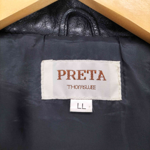 PRETA レザーフーデッドハーフコート メンズ LL
