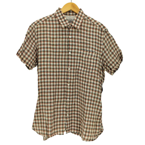 シーピーカンパニー C.P.COMPANY プロントポケット リネンチェック半袖シャツ メンズ M