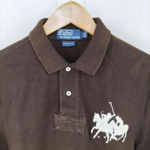 ポロバイラルフローレン Polo by RALPH LAUREN CUSTOM FIT ビッグポニー ナンバリング刺繍 鹿の子 ポロシャツ メンズ import:M
