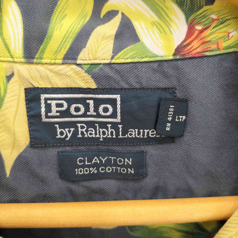 ポロバイラルフローレン Polo by RALPH LAUREN 90s CLAYTON クレイトン オープンカラー コットン アロハシャツ メンズ XL