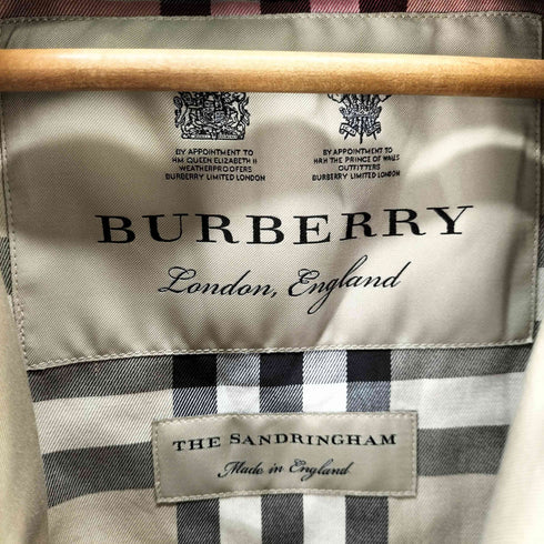 バーバリー BURBERRY イングランド製 THE SANDRINGHAM サンドリンガム 裏地ノバチェック トレンチコート メンズ 54