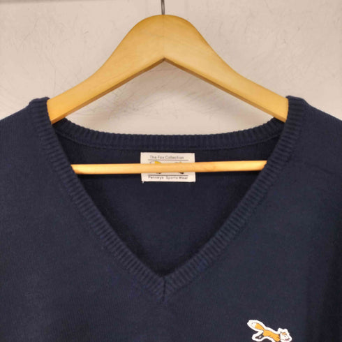 ザフォックスコレクション THE FOX COLLECTION 別注 ロゴワッペン刺繍 Vネックニットプルオーバー レディース FREE
