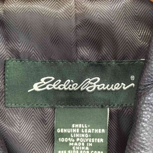 エディーバウアー Eddie Bauer 00S 比翼レザーコート レディース S