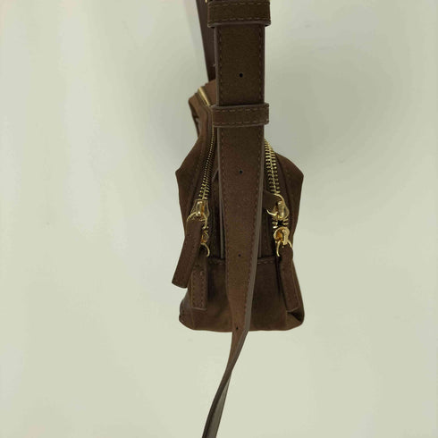 ローリーズファーム LOWRYS FARM 25AW ダブルジップ ショルダー BAG スウェード レザー 切替 レディース