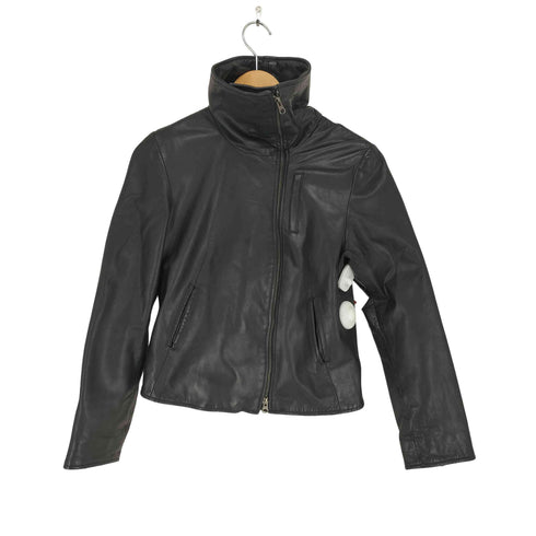ギャップ Gap 10S ハイネックレザージャケット レディース S