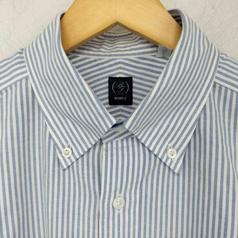 ビームスエフ BEAMS F ストライプボタンダウン半袖シャツ メンズ JPN:XL