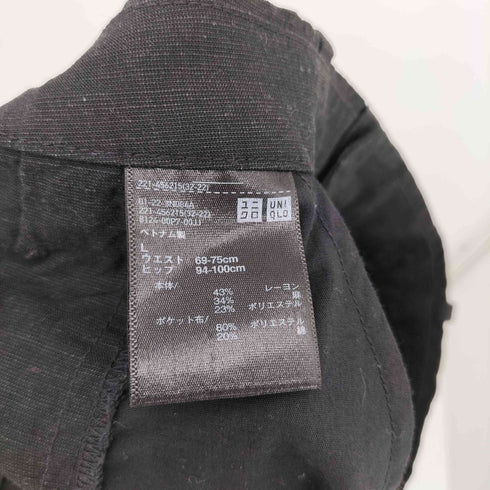 ユニクロ UNIQLO リネンブレンドタックワイドパンツ レディース JPN:L