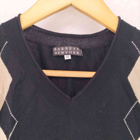 バーニーズニューヨーク BARNEYS NEWYORK アーガイルパターンベスト メンズ EUR:48
